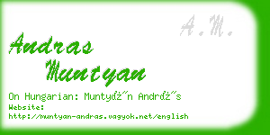 andras muntyan business card